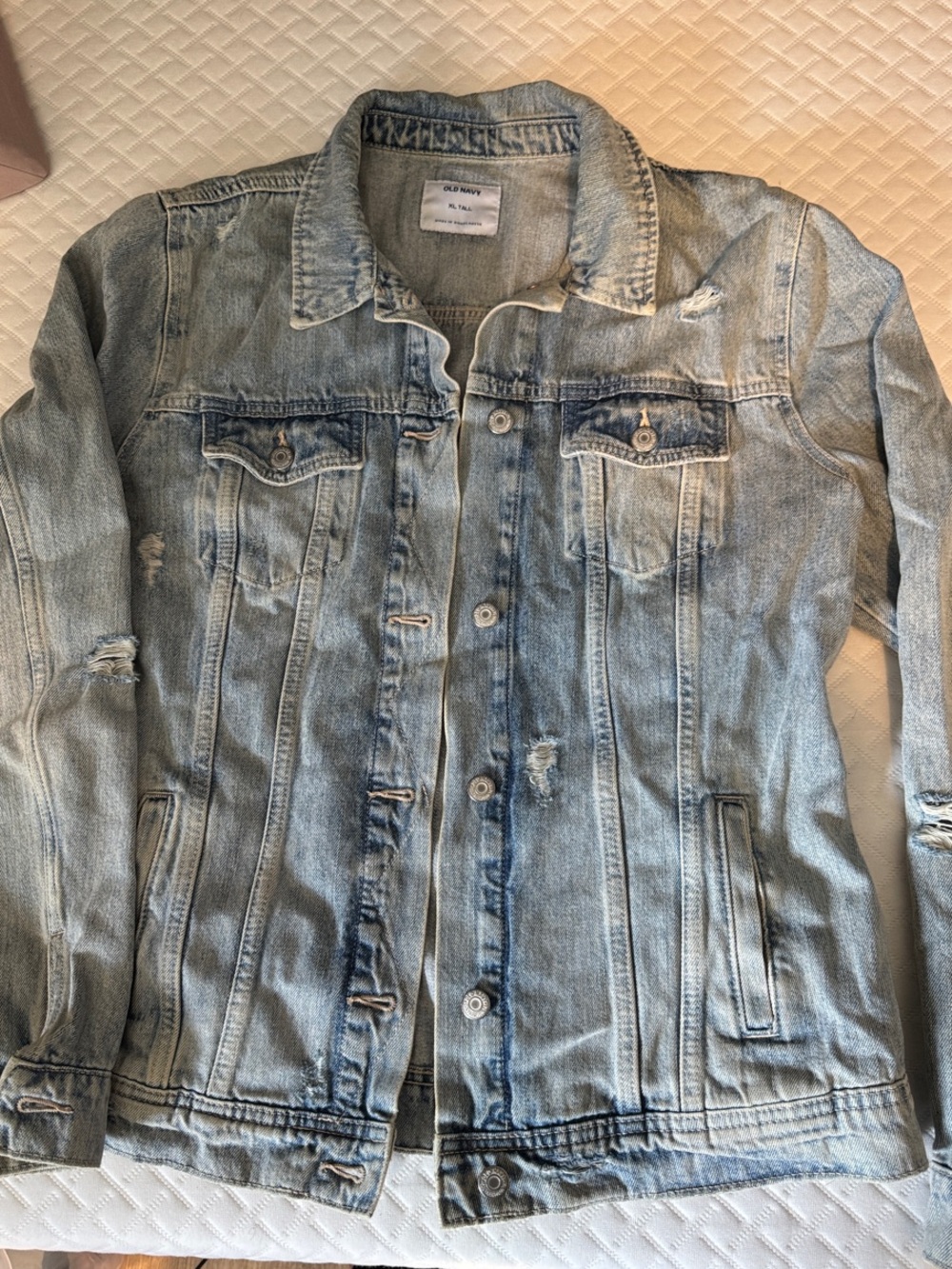 Old Navy Light Blue Distressed Denim Jacket